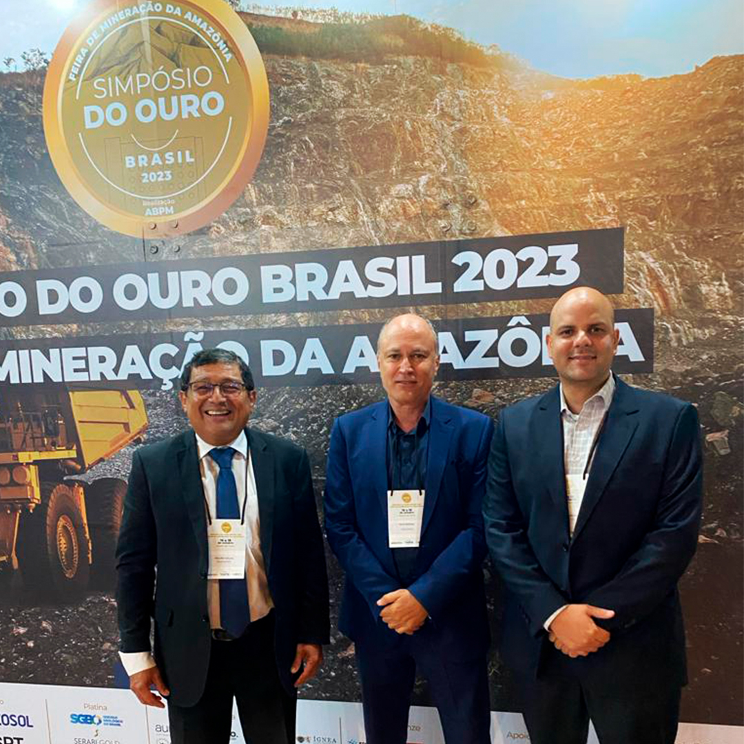 Dr. Mauro Souza (Presidente da ANM), Ecio Morais (Diretor Executivo do IBGM) e Dr. Frederico Beltran (Ex-servidor do MME, ANM e consultor de empresas do segmento mineral).